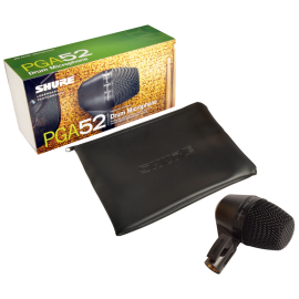 SHURE PGA52-XLR KICK DRUM MIC W/15FT XLR CABLE