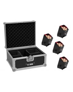 EUROLITE Set 4x AKKU UP-7 QCL Spot QuickDMX + Case
